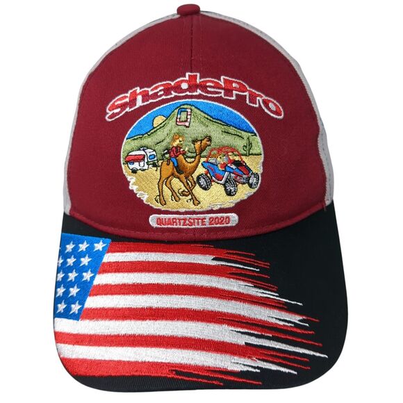 ShadePro Quartzsite 2020 Strapback Hat Multicolor One Size USA Flag - Picture 1 of 7